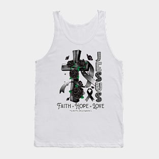 Melanoma Cancer Awareness - Jesus Cross ribbon Faith Tank Top